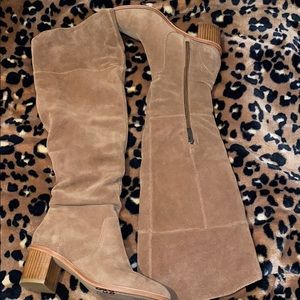 French connection high knee suede boots